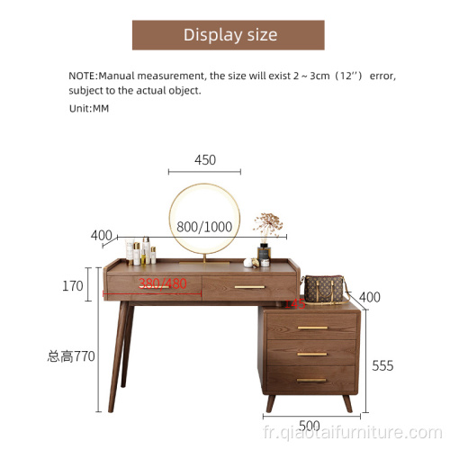 Commodes modernes en bois massif de luxe avec miroir